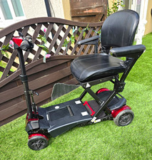 Debriss Flex Foldable 4-Wheel Mobility Scooter with Armrests, Red/Black