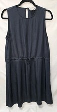 Everlane Japanese GoWeave Dress Women’s 8 Black Sleeveless Drawstring Waist