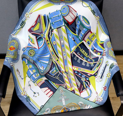 18 Momme Twill Silk Shawl 35'' Bandanna Scarf Neckerchief Square ceremony Print