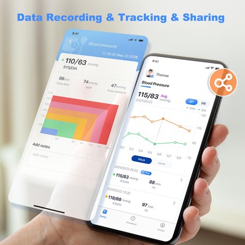 Checkme BP2 Bluetooth Upper Arm Blood Pressure Monitor with AI ECG Detects AFib