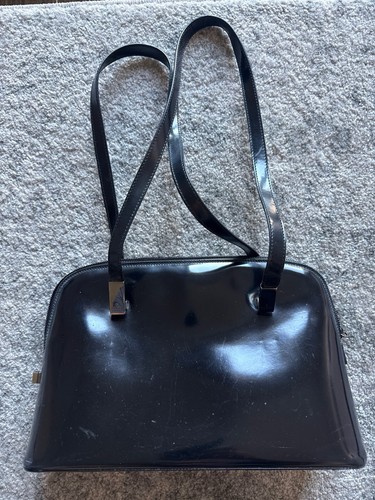 Vintage Gucci Black Patent Leather Shoulder Bag 001-3261 Tom Ford Era Authentic