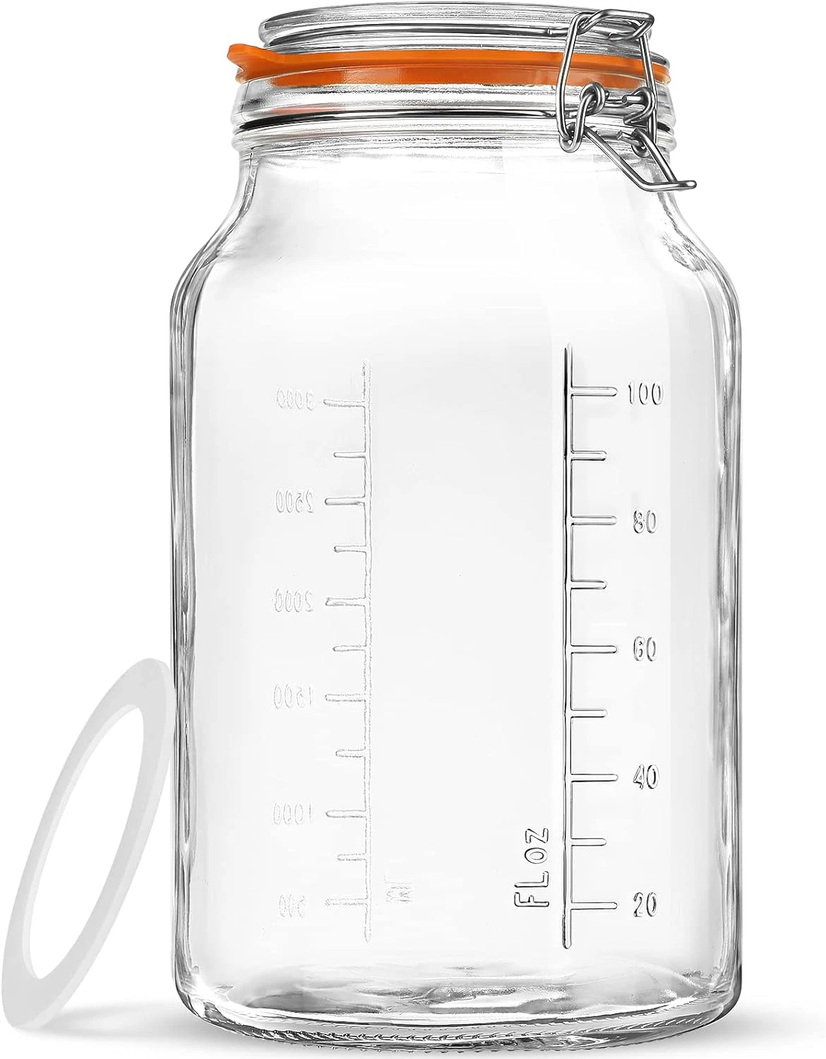 Super Wide Mouth Glass Storage Jar with Airtight Lids, 1 Gallon Large Mason Jars