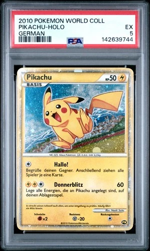 2010 POKEMON WORLD COLLECTION GERMAN PIKACHU-HOLO PSA 5