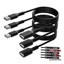 USB Extension Cable 3 Pack Type A Male to Female USB 6 Feet Black 3 Pack