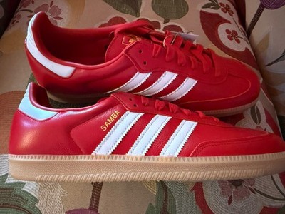 ADIDAS SAMBA/RED LEATHER/MENS 11/NEW!!