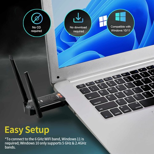 BE6500 Tri-Band WiFi 7 USB 3.0 Adapter Wireless Network Dongle for Win10 11 - Picture 12 of 12