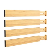 Drawer Divider Expandable Bamboo Separators Adjustable Utensil Knife Fork Tool