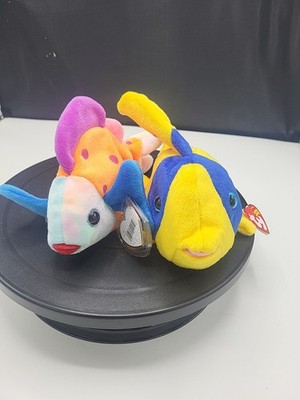 TY Fishes Oriel The Fish 2004 & Lips The Fish 1999 MWMT SET