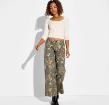Women's Wide Leg Utility Pants - Wild Fable Camo XL
