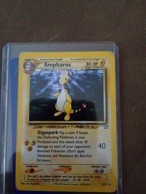 Pokémon Ampharos 1/111 Rare Holo Neo Genesis EN Vintage 2000 NM WOTC