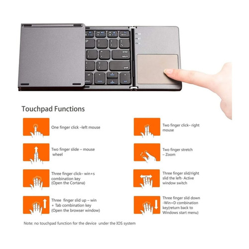 New Ultra Premium B033 Triple Foldable Bluetooth Keyboard With Touchpad - Picture 3 of 12