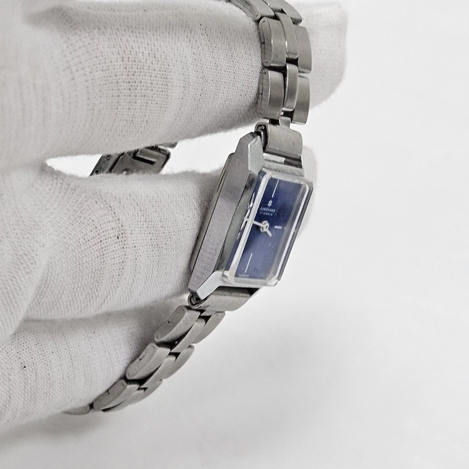 De colección Junghans 17 Joyas Mecánico Cuerda Raro Alemania Esfera Azul Tono Plateado  Foto 4 de 4