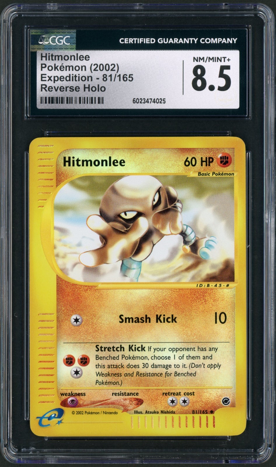 2002 Pokemon Expedition Hitmonlee Reverse Holo #81 CGC 8.5