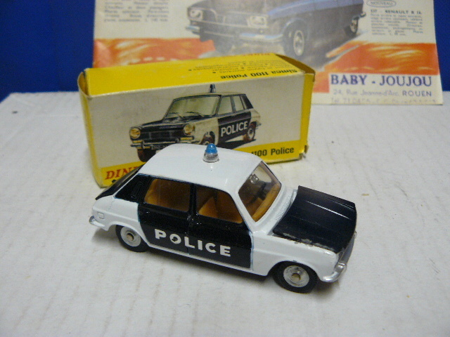 DINKY TOYS ESPAGNE REF 1450 SIMCA 1100 POLICE QUASI NEUVE + BOITE D ORIGINE