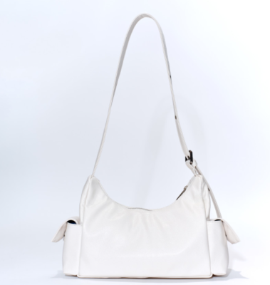 SAMO ONDOH Pocket Mug Bag M - Goat Leather Cream Shoulder Bag