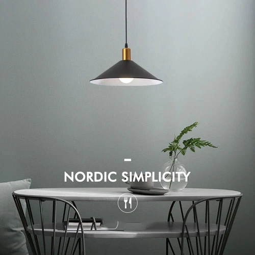 Farmhouse Matte Black Barn Pendant Light 1-Light Mid Century Dome Dining Room - Picture 3 of 9