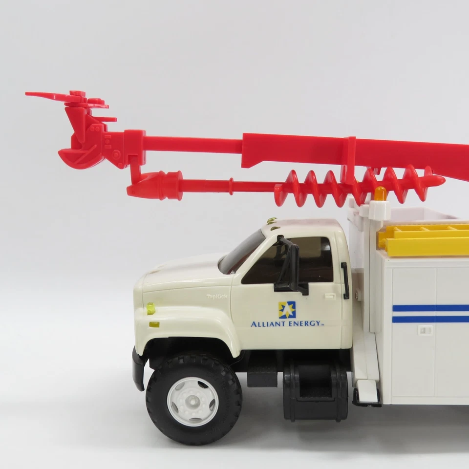 DG Productions- GMC Alliant Energy Utility Digger Truck banco de moedas brinquedo réplica - Imagem 2 de 4