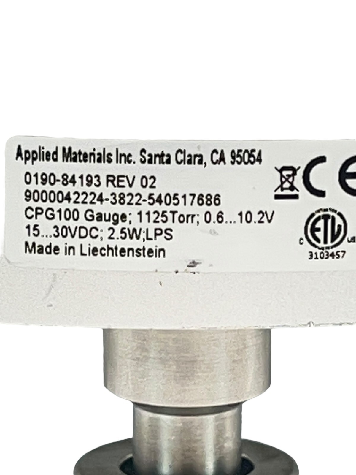 APPLIED MATERIALS 0190-84193 REV 02 CPG100 GAUGE 1125 TORR