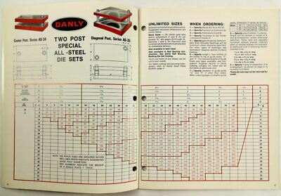 1978 Vintage DANLY SPECIAL ALL STEEL Die Sets Catalog | eBay