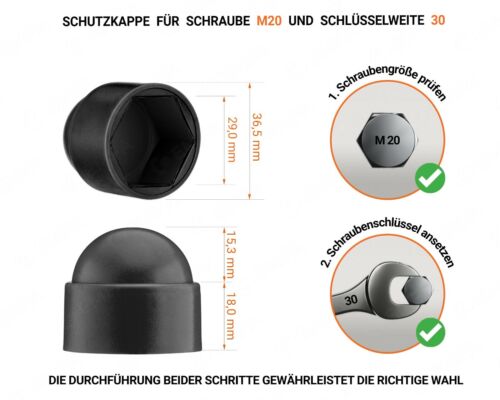 Schutzkappen für Schrauben Sechskantschrauben Abdeckkappen Kunststoff Kappen - Bild 15 von 19
