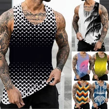 Men's Stringer Gym Tank Top Vest Sleeveless Bodybuilding Fitness Muscle T-shirts