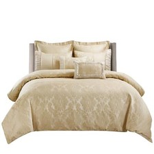 Wholesalebeddings 7pc Duvet Cover Set sara Jacquard Cotton Blend Kingcaliforni