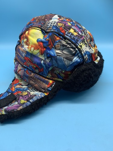 Ear Flap Hat Marvel Superman Comics H & M Boys Us 4-6 Yrs Warm Fleece - Picture 3 of 14