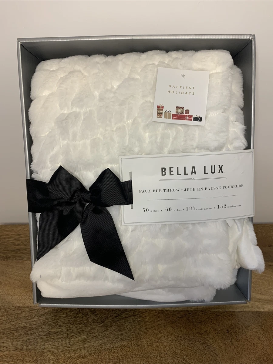 Faux Fur Throw White 50 x60 Bella Lux eBay