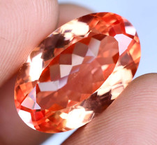 Natural Padparadscha Sapphire 29.50 Ct Oval Certified Flawless Loose Gemstone