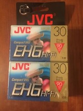 2 PK JVC TC-30 Compact VHS Tapes EHG Hi-Fi 90 Min Camcorder Tapes