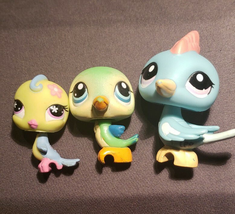 Figurine Littlest Pet Shop (LPS) #955 - Oiseau Perruche Jaune - Occasion