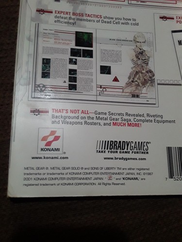 Metal Gear Solid 2 Sons Of Liberty Official Video Game Strategy Guide & Poster - Picture 5 of 10