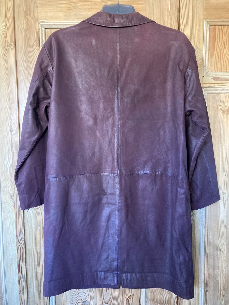 Coster Copenhagen burgundy leather jacket size 36 UK