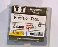 TCT REPOINTED DRILLS SLOT 60 0.0400" DIA 0.343" FLUTE LOT OF 32 