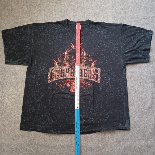 Easyriders Mens T Shirt 3XL Black Tie Dye Skull Fire Since 1970 Graphic Box Cut - Picture 7 of 12