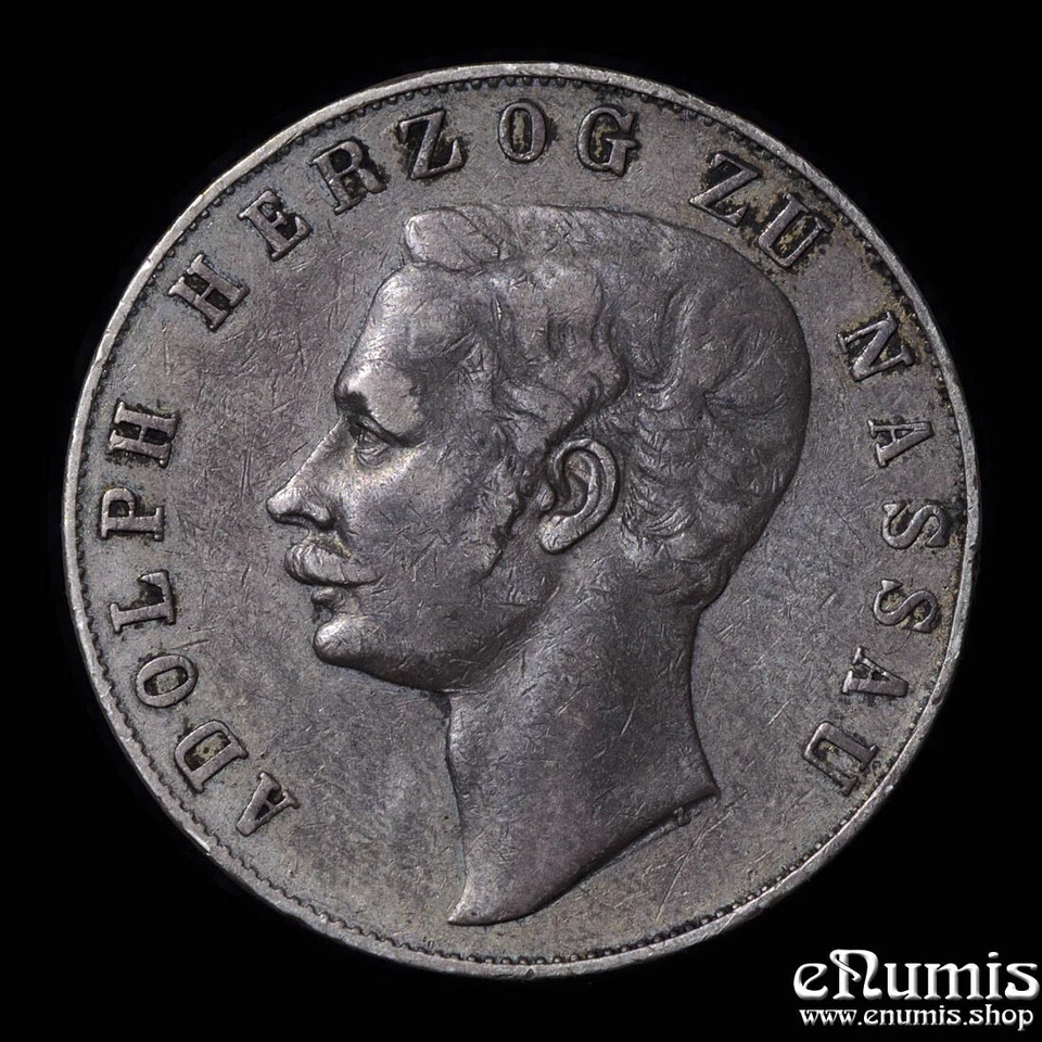 Germany, Nassau, Adolph, Taler 1859, toned, Variant, VF-XF - Image 3 of 4