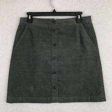 J Crew Skirt Womens Size 6 Gray Corduroy Button Down Mini Pencil Academia Flaw