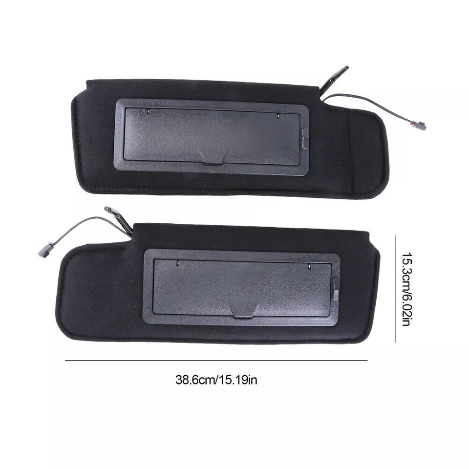 New Pair Sun visors w/Vanity Mirror & LED Light For 84-96 Chevy Corvette C4 5.7L - Image 3 of 4
