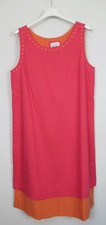 Mistral Womens Melon Double Layer Tonal Hem Sleeveless Tunic Dress Size 8 - 16