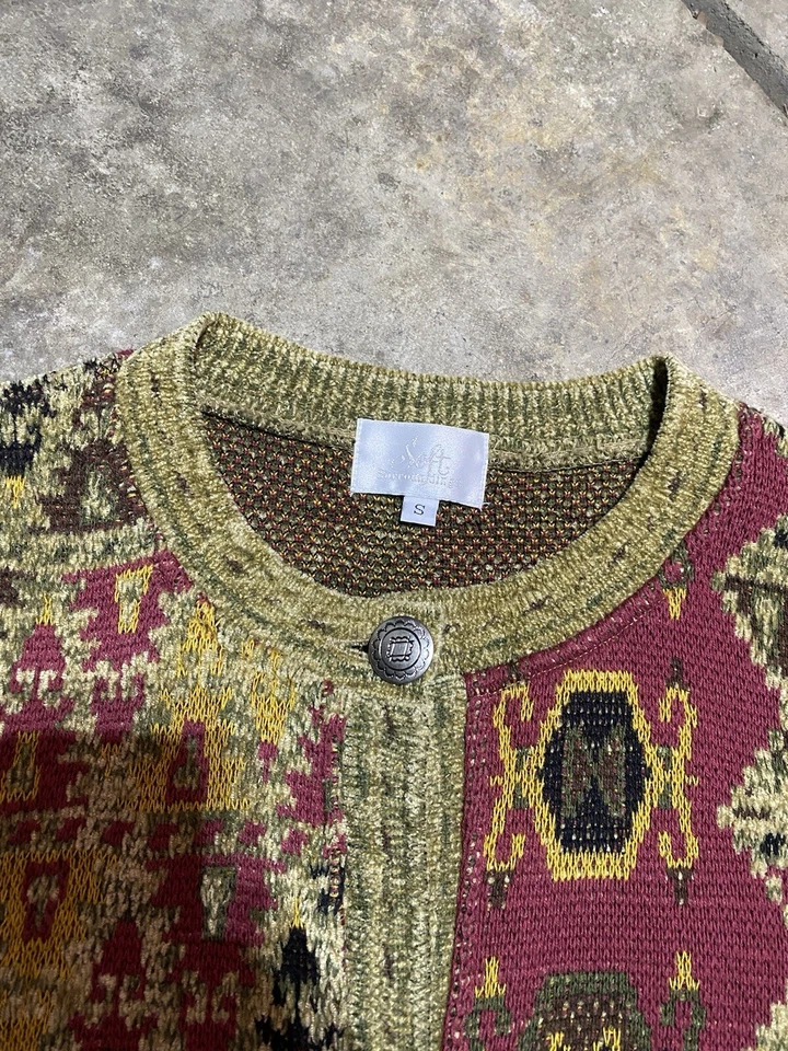 Cárdigan boho vintage suave envolvente tapiz largo arte para usar. Talla S. Foto 2 de 4