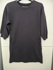 PACT Organics Dress Womens XS Black Courtside Sweatshirt Tunic Terry Pocket Fade