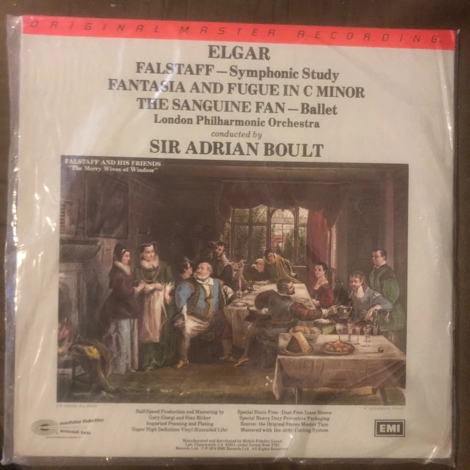 ELGAR Falstaff / Sanguine Fan BOULT - 1980 MFSL 2-LP Half Speed Master - SEALED - Image 2 of 2