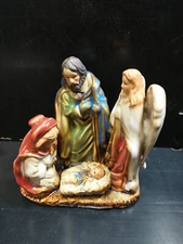Holy Family with Angel C8468 Baby Jesus Mary Joseph nativity birth scene figure