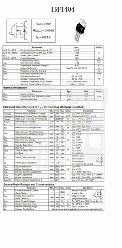 10PCS IRF1404 40V 162A TO-220 N-Channel Field effect transistor NEW - Picture 3 of 3