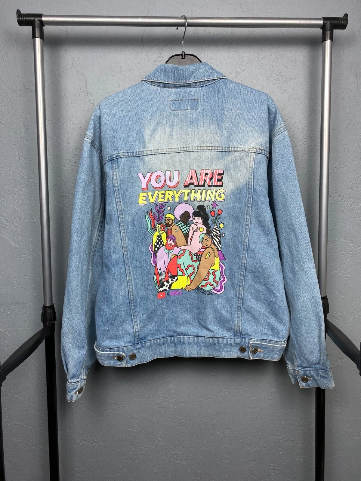Wrangler You Are Everything Vintage Custom Mens Denim Jacket Size L