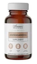 Ashwagandha Supplement from Just Ingredients.  Organic.  60 Capsules in bottle.