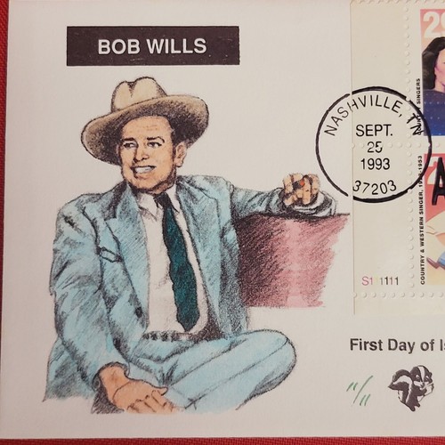 First Day of Issue Stamp Cache Envelope and Enclosure Bob Willis Country Music - Picture 5 of 7