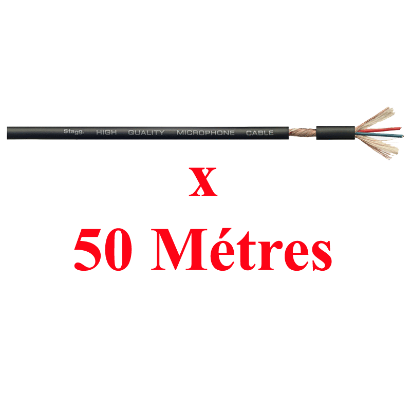 50 Métres de Câble Microphone 2 Conducteurs + Masse Gaine Extérieure schwarze 50 Métres de Câble Microphone 2 Conducteurs + Masse Gaine Extérieure schwarze