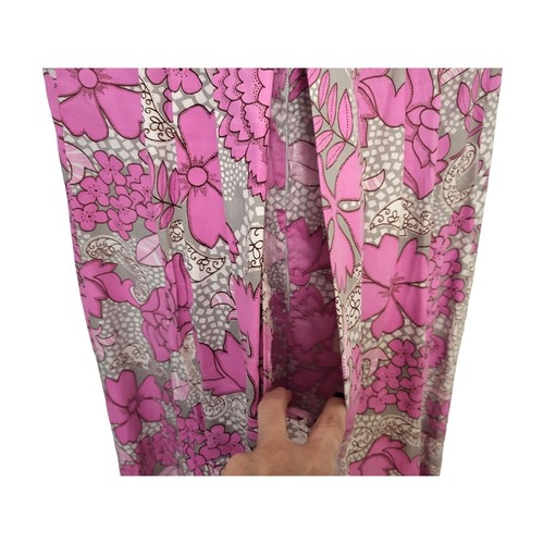 Vtg Kamehameha Hawaiian Dress Women Size SMALL Pink Floral Pake Muu Long Maxi - Picture 8 of 11