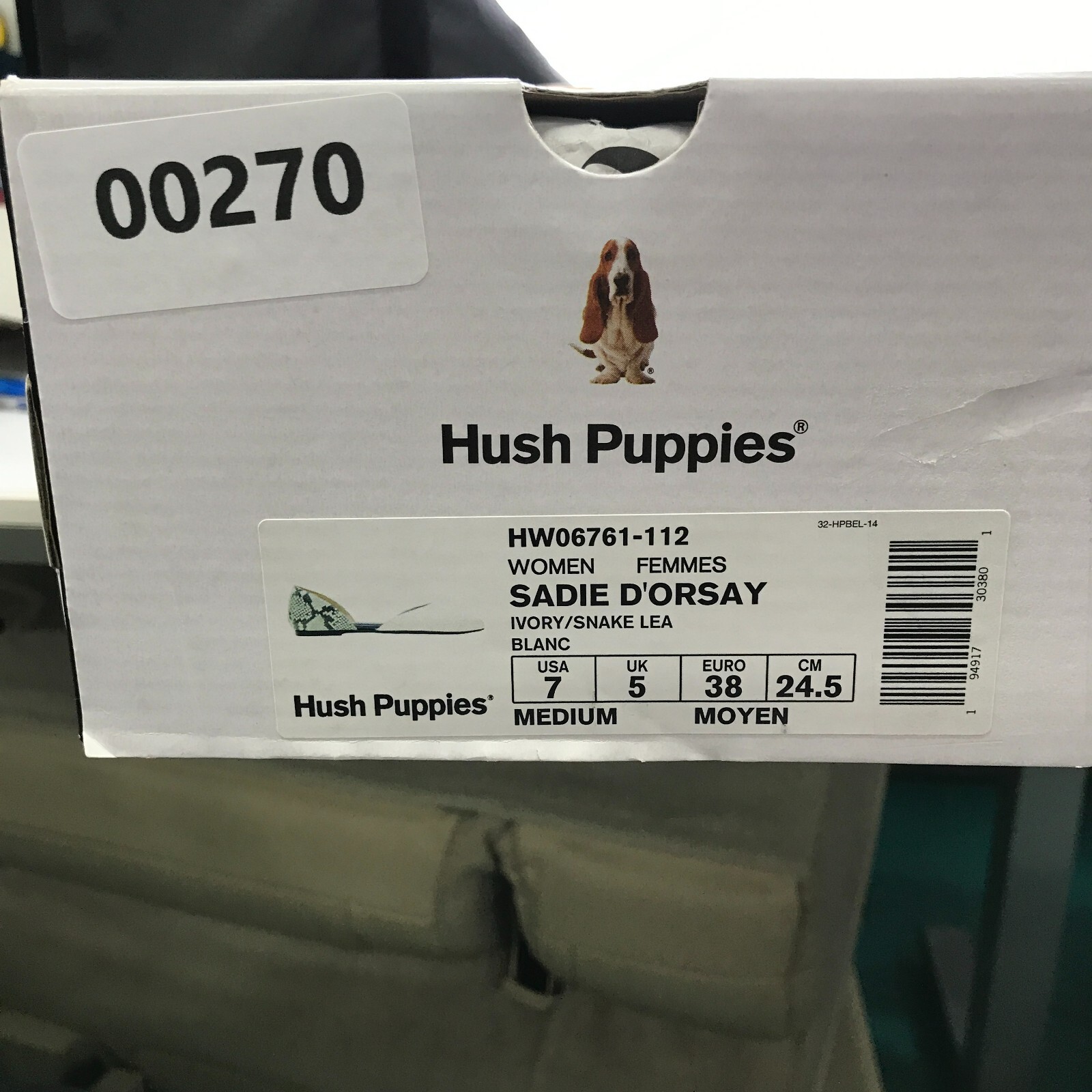 Hush Puppies Shoes Womens 7 Loafers  Sadie D'Orsay Ivory Snake leather Slip-on